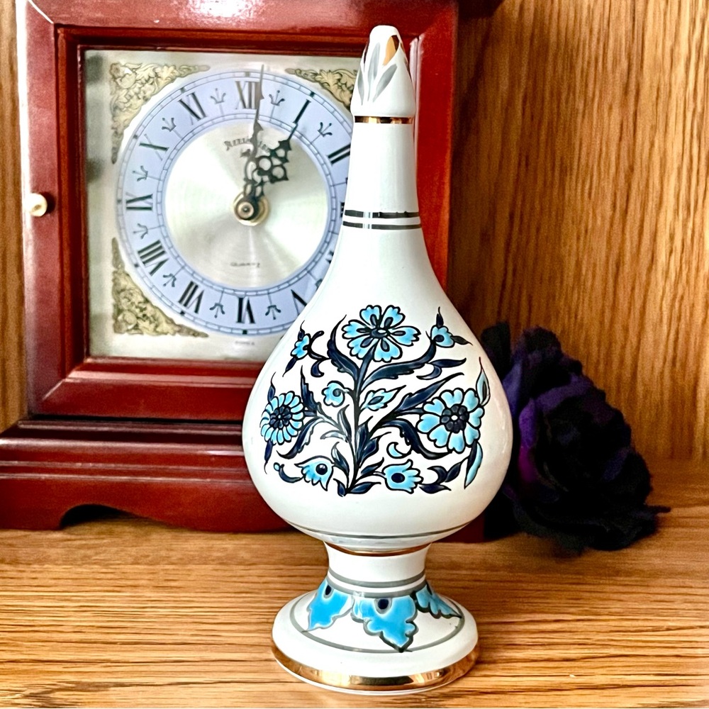 Handcrafted Ceramic Spice Jar Blue & White Greece